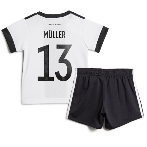 Otroški Nogometni dresi Nemčija Thomas Muller #13 Domači SP 2022 Kratek Rokav (+ Kratke hlače)